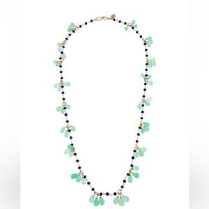 Vintage  ME&RO Chalcedony Lapis Luzali  18K necklace.